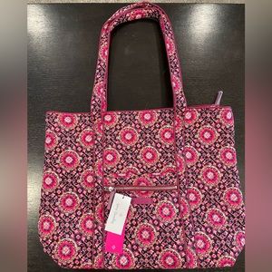 NEW Vera Bradley Iconic Vera Tote in Raspberry Medallion